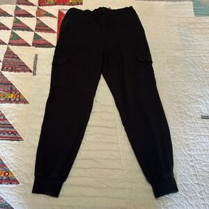 Aether Cargo Joggers Black Cotton Blend MB1433